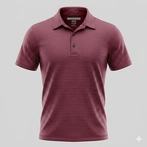 ​Greg Norman ML75 PlayDry Maroon Striped Polo Shirt - Size M